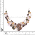 O mais recente Design Ammonite And Multi Gemstone 925 Sterling Silver Necklace